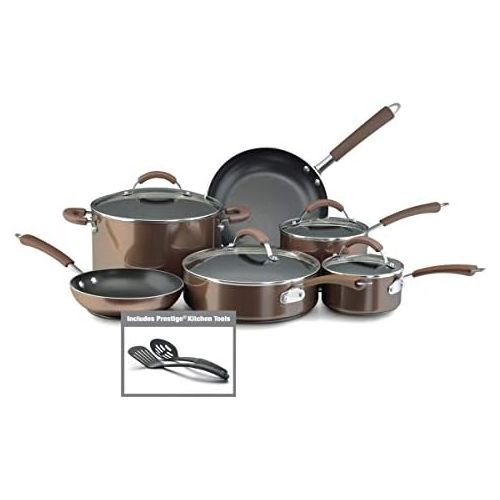  [아마존베스트]Farberware 10570 Millennium Nonstick Cookware Pots and Pans Set, 12 Piece, Bronze