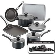 [아마존베스트]Farberware 21809 High Performance Nonstick Cookware Pots and Pans Set Dishwasher Safe, 17 Piece, Black
