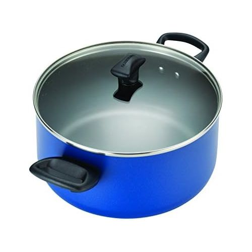  [아마존베스트]Farberware 21891 Dishwasher Safe Nonstick Cookware Pots and Pans Set, 15 Piece, Blue