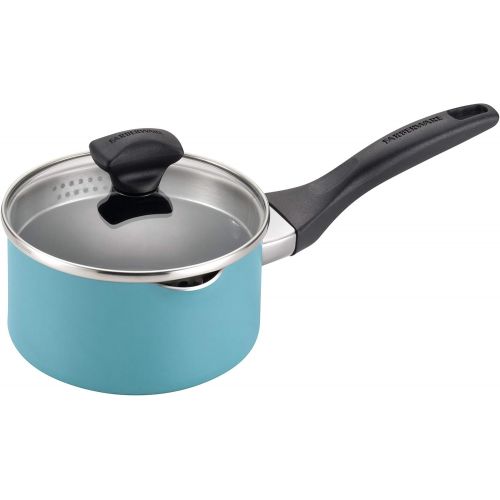  [아마존베스트]Farberware 21945 Dishwasher Safe Nonstick Sauce Pan/Saucepan with Straining and Lid, 1 Quart, Blue