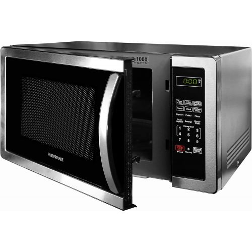  Farberware Countertop Microwave 1.1 Cu. Ft. 1000-Watt Compact Microwave Oven with LED lighting, Child lock, and Easy Clean Interior, Stainless Steel Interior & Exterior