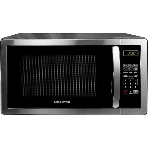  Farberware Countertop Microwave 1.1 Cu. Ft. 1000-Watt Compact Microwave Oven with LED lighting, Child lock, and Easy Clean Interior, Stainless Steel Interior & Exterior