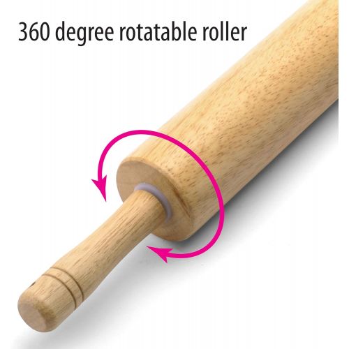  Farberware Classic Wood Rolling Pin, 17.75-Inch, Natural: Kitchen & Dining