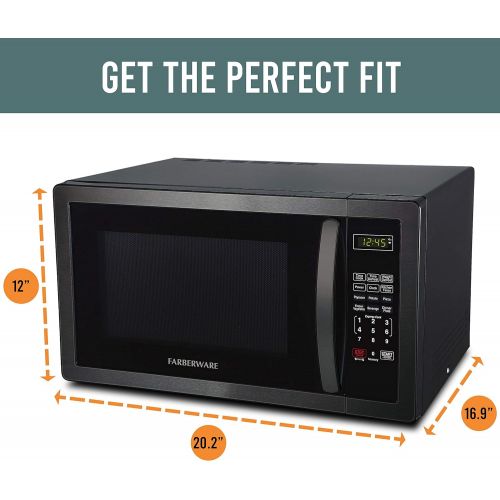  [아마존베스트]Farberware Classic FMO11AHTBSB 1.1 Cu. Ft. 1000-Watt Microwave Oven, Black Stainless Steel