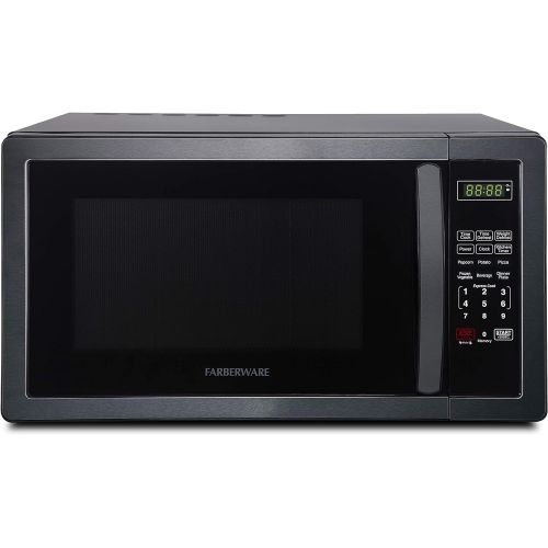  [아마존베스트]Farberware Classic FMO11AHTBSB 1.1 Cu. Ft. 1000-Watt Microwave Oven, Black Stainless Steel