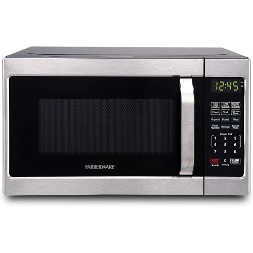  [아마존베스트]Farberware Classic FMO07AHTBKJ 0.7 Cu. Ft. 700-Watt Microwave Oven with LED Lighting, Brushed Stainless Steel