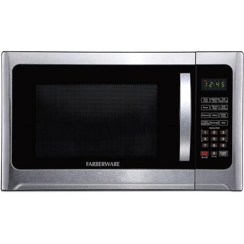  [아마존베스트]Farberware 1.2 Cu. Ft. 1100-Watt Microwave Oven with Grill, Cubic Foot, Black Stainless Steel