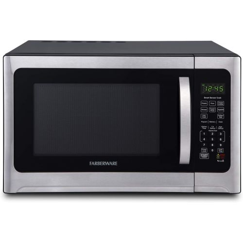  [아마존베스트]Farberware Professional FMO12AHTBKE 1.2 Cu. Ft. 1100-Watt Microwave Oven With Smart Sensor Cooking and LED Lighting, Brushed Stainless Steel