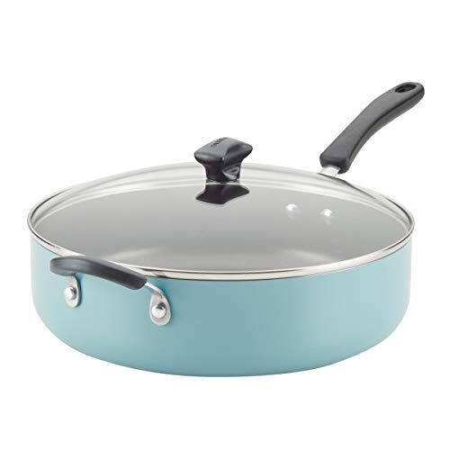  Farberware Cookstart Aluminum DiamondMax Nonstick Jumbo Cooker Chefs Pan, 6-Quart, Aqua