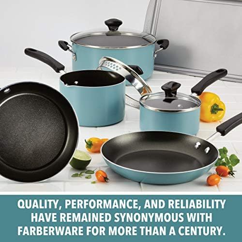  Farberware Cookstart Aluminum DiamondMax Nonstick Jumbo Cooker Chefs Pan, 6-Quart, Aqua