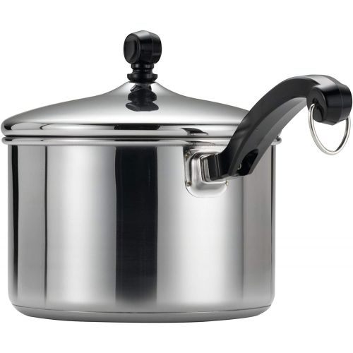  Farberware Classic Stainless Steel Sauce Pan/Saucepan with Lid, 1 Quart, Silver,50000