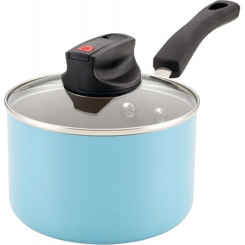  Farberware Smart Control Nonstick Sauce Pan/Saucepan with Lid, 2 Quart, Aqua