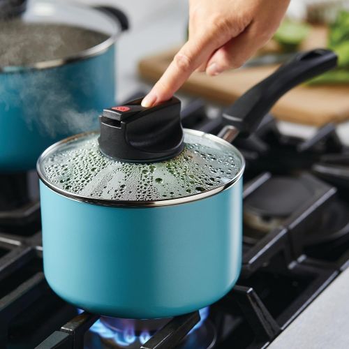  Farberware Smart Control Nonstick Sauce Pan/Saucepan with Lid, 2 Quart, Aqua