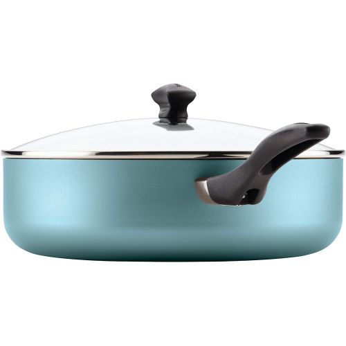  Farberware Dishwasher Safe Nonstick Jumbo Cooker/Saute Pan with Helper Handle - 6 Quart, Blue