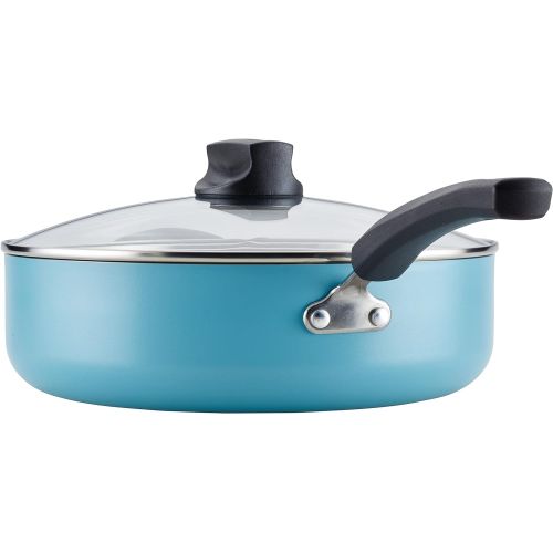  Farberware Smart Control Nonstick Jumbo Cooker/Saute Pan with Lid and Helper Handle, 6 Quart, Aqua