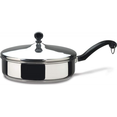  Farberware Classic Stainless Steel Saute Fry Pan with Lid, 2.75 Quart, Silver