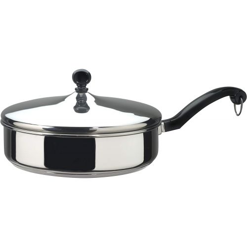  Farberware Classic Stainless Steel Saute Fry Pan with Lid, 2.75 Quart, Silver