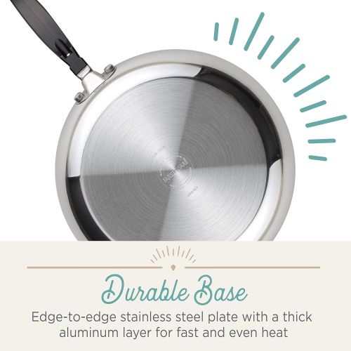  Farberware Classic Stainless Steel Saute Fry Pan with Lid, 2.75 Quart, Silver