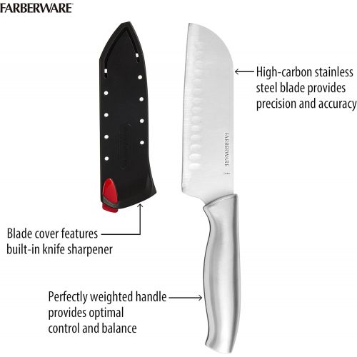  Farberware Edgekeeper Self-Sharpening Santoku Knife, 5-Inch, Stainless