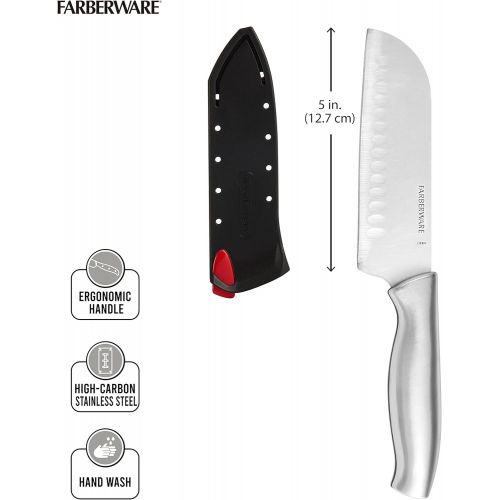  Farberware Edgekeeper Self-Sharpening Santoku Knife, 5-Inch, Stainless