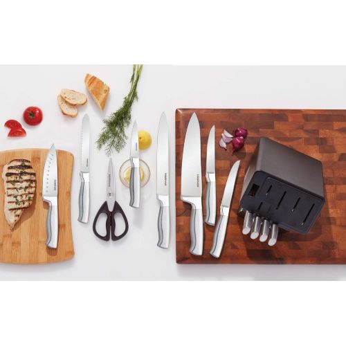  Farberware Self-Sharpening 13-Piece Knife Block Set with EdgeKeeper Technology, Black -