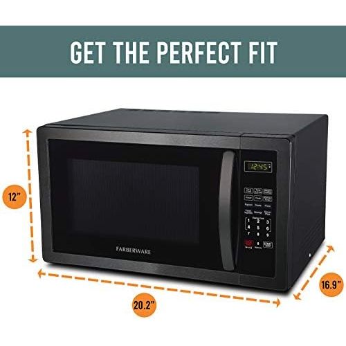  [아마존베스트]Farberware Classic FMO11AHTBSB 1.1 Cu. Ft. 1000-Watt Microwave Oven, Black Stainless Steel