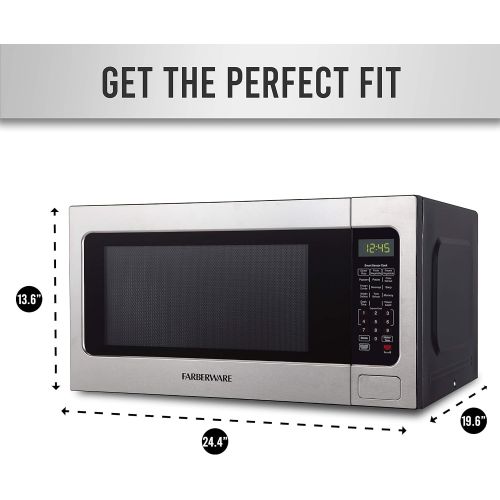  [아마존베스트]Farberware Professional FMO22ABTBKA 2.2 Cu. Ft. 1200-Watt Microwave Oven with Smart Sensor Cooking, ECO Mode and Blue LED Lighting, Stainless Steel