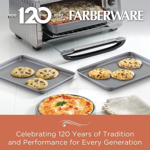  [아마존베스트]Farberware Bakeware Steel Nonstick Toaster Oven Pan Set, 4-Piece Baking Set, Gray