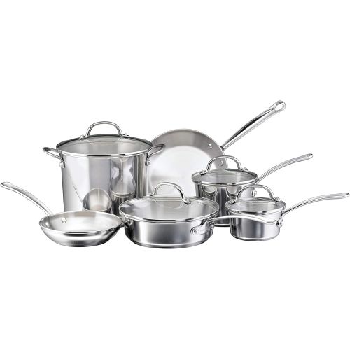  [아마존베스트]Farberware Millennium Stainless Steel Cookware Pots and Pans Set, 10 Piece