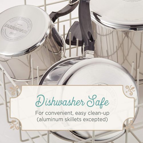  [아마존베스트]Farberware Classic Stainless Steel Cookware Pots and Pans Set, 15-Piece,50049,Silver