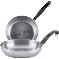 [아마존베스트]Farberware Classic Stainless Steel Frying Pan Set / Fry Pan Set / Stainless Steel Skillet Set - 8.25 Inch and 10 Inch, Silver