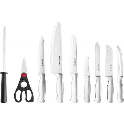  [아마존베스트]Farberware Stamped 15-Piece High-Carbon Stainless Steel Knife Block Set, Steak Knives