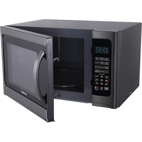  Farberware Black FMO12AHTBSG 1.2-Cubic-Foot 1100-Watt Microwave Oven with Grill Function, Black Stainless Steel