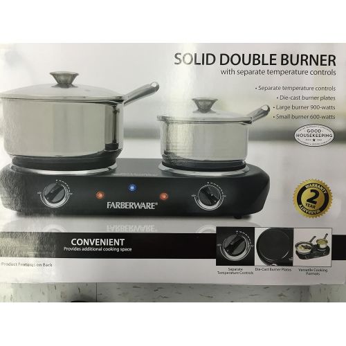  Farberware Black Double Burner