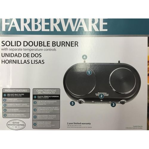  Farberware Black Double Burner