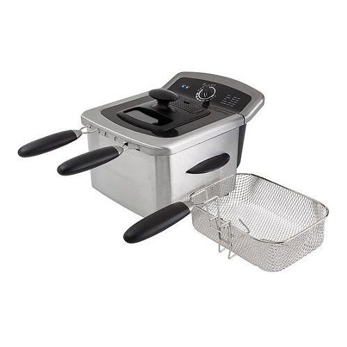  Farberware 4l Dual Deep Fryer, Stainless Steel Includes Two Small Fryer Baskets and One Large Fryer Basket