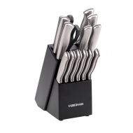 Farberware Knife Set - Stainless Steel Cutlery with Scissors, Sharpening Steel & Block - 14 Piece Set