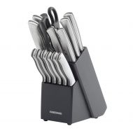 Farberware 15-Piece Stamped Stainless Steel Knife Block Set