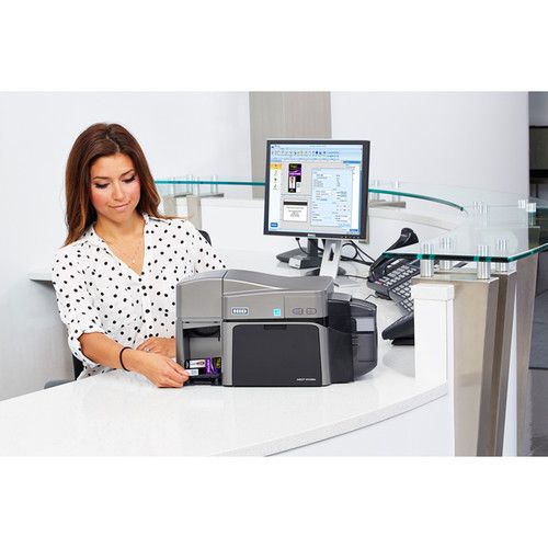  Fargo DTC1250e Single-Sided ID Card Printer with Ethernet and Internal Print Server