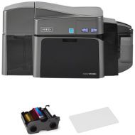 Fargo DTC1250e Dual-Sided ID Card Printer with YMCKO Ribbon and 500 Cards Kit