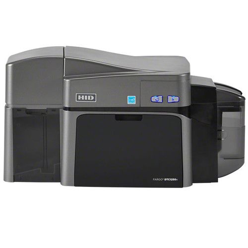  Fargo DTC1250e Dual-Sided ID Card Printer with YMCKO Ribbon and 500 Cards Kit