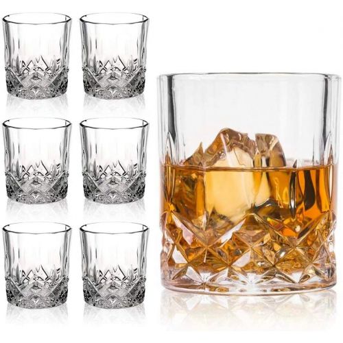 [아마존베스트]Farielyn-X Crystal Old Fashioned Whiskey Glasses (Set of 6), 11 Oz Unique Bourbon Glass, Ultra-Clarity Double Old Fashioned Liquor Vodka Bourbon Cocktail Scotch Tumbler Bar Glasses