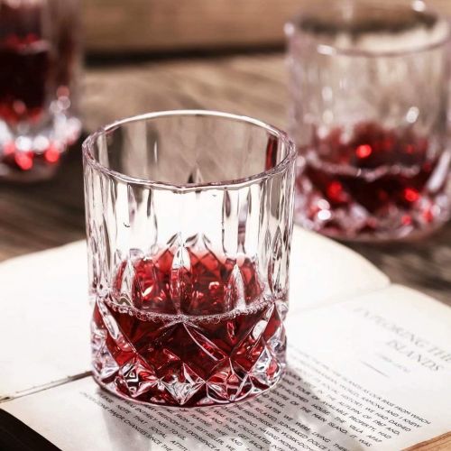  [아마존베스트]Farielyn-X Crystal Old Fashioned Whiskey Glasses (Set of 6), 11 Oz Unique Bourbon Glass, Ultra-Clarity Double Old Fashioned Liquor Vodka Bourbon Cocktail Scotch Tumbler Bar Glasses