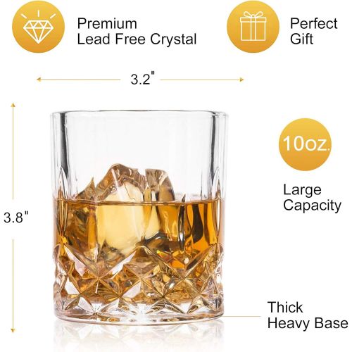  [아마존베스트]Farielyn-X Crystal Old Fashioned Whiskey Glasses (Set of 6), 11 Oz Unique Bourbon Glass, Ultra-Clarity Double Old Fashioned Liquor Vodka Bourbon Cocktail Scotch Tumbler Bar Glasses