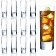 [아마존베스트]Farielyn-X Clear Heavy Base Shot Glasses 12 Pack, 2 oz Tall Glass Set for Whiskey, Tequila, Vodka
