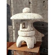 FarmbrookDesigns Hypertufa Garden Lantern! 18 Tall. Simple Japanese Style Stone Lantern. Pagoda Lantern. Handmade Garden Sculpture