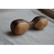 /Etsy Hand Made Wooden Baby Rattle - Baby Safe Finish, Wood Turning, Baby Shower Gift, Cherry and Walnut