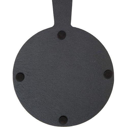  [아마존베스트]Farmlyn Creek Round Slate Cheese Board with Rope, Bless This Home (7.3 In, Black)