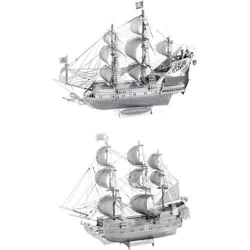  Fascinations ICONX 3D Metal Model Kits Set of 2 - Queen Annes Revenge - Black Pearl