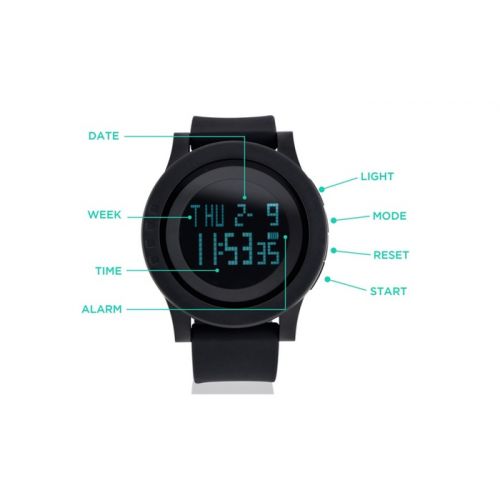  Fashion LED Digital Date Military Sport Rubber Quartz Watch Alarm